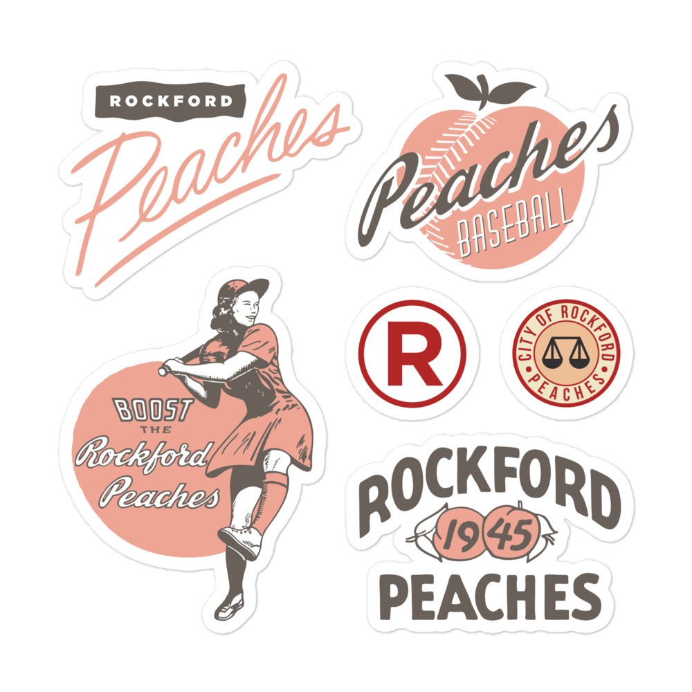 Rockford Peaches Baseball Retro Sticker Sheet – Bygone Brand