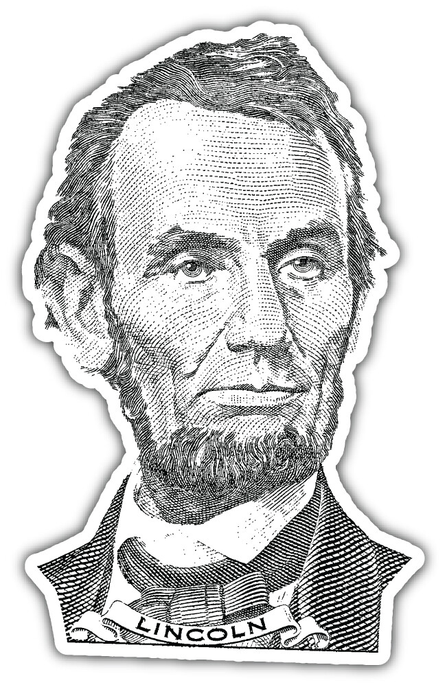 Abraham Lincoln Politics Portrait Car Bumper Sticker Decal “SIZES”
