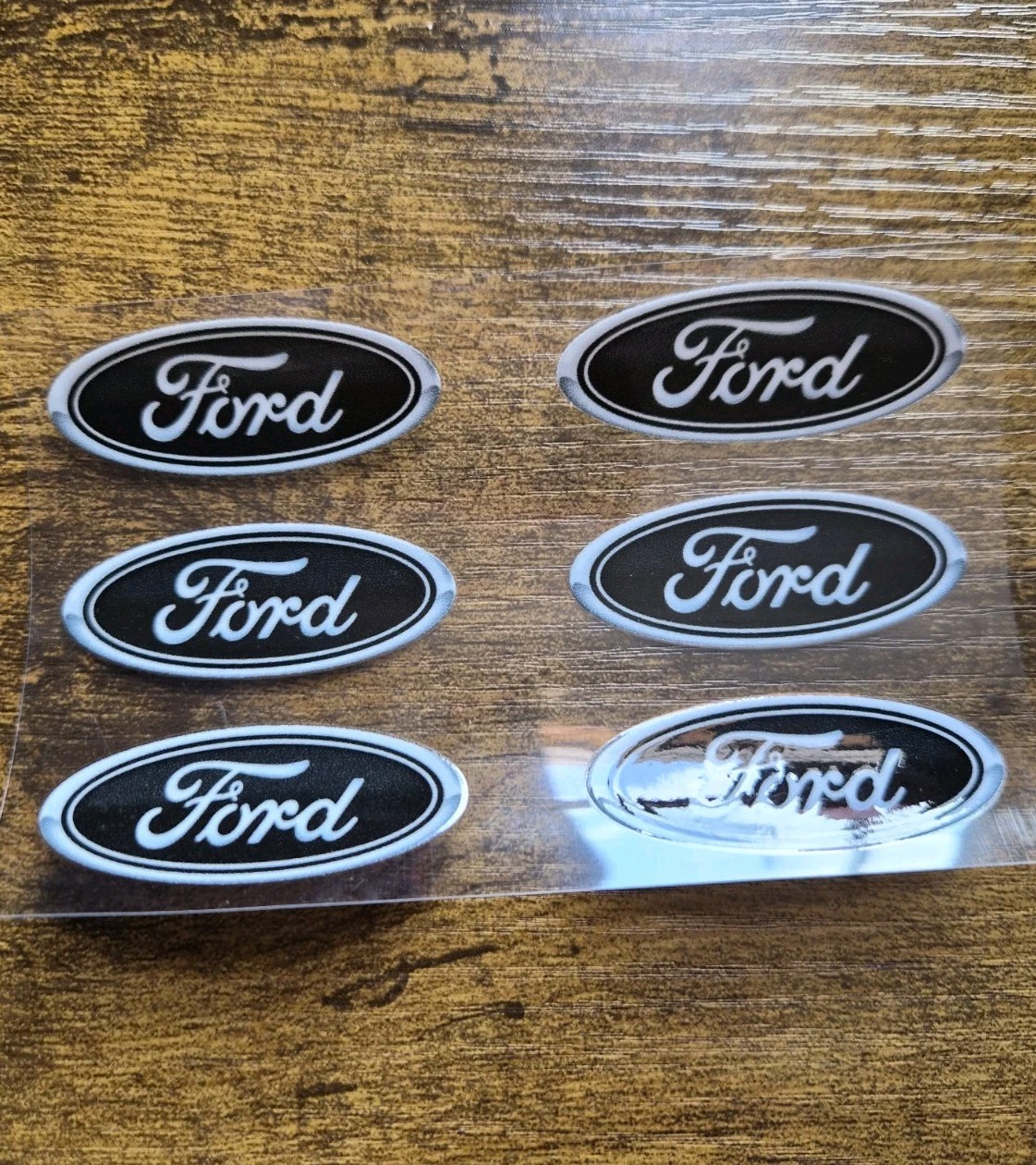 6pc FORD LOGO 2″Black High Quality UVDTF Decal Sticker waterproof USA NOT VINYL