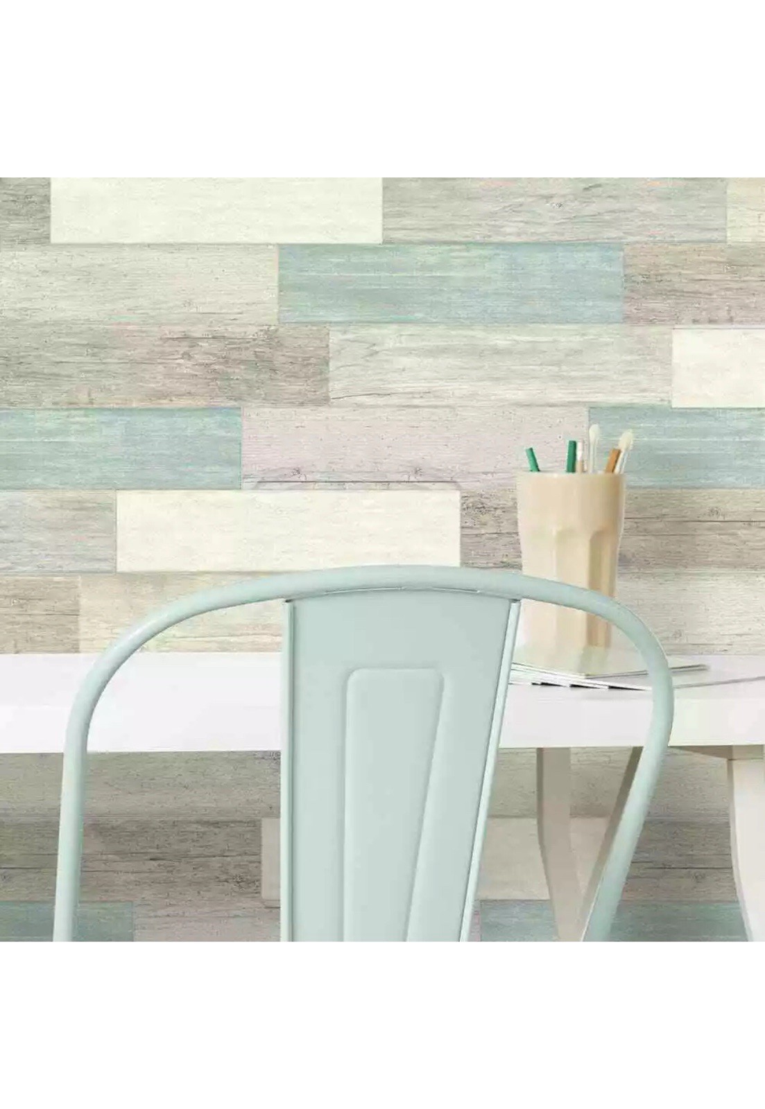 RoomMates Barn Wood Plank Blue Peel & Stick Wall Decals 16 pieces RMK3696GM