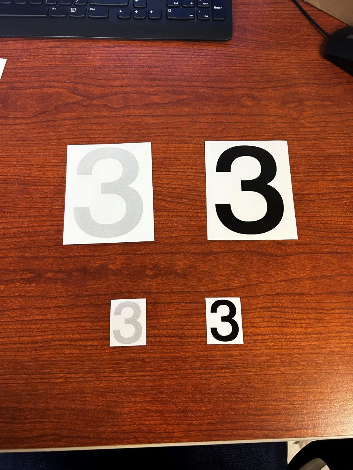 3M Reflective Numbers – 1.5″ and 4″ Sizes – Black and White Variations