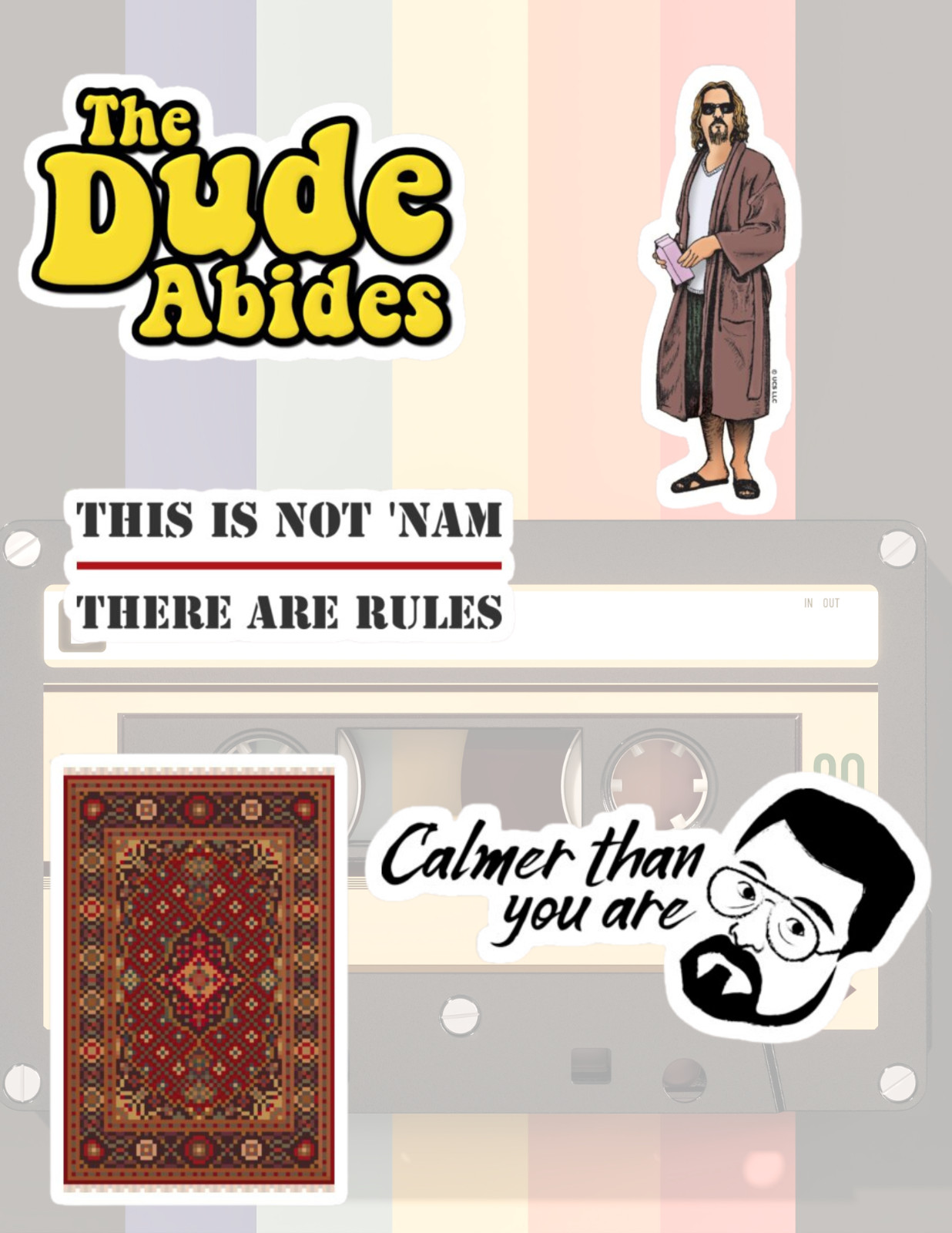 Big Lebowski 90’s Movies 5pc Sticker Pack
