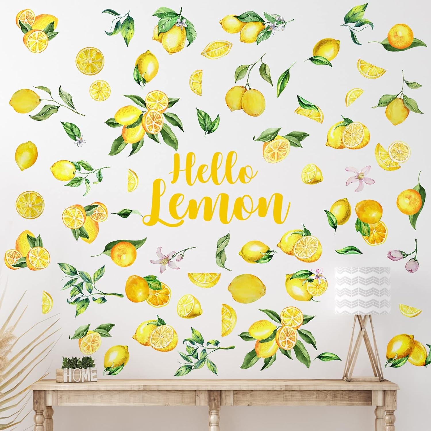 6 Sheet Lemon Wall Decals Peel & Stick Botanical Stickers for Kitchen Home Decor