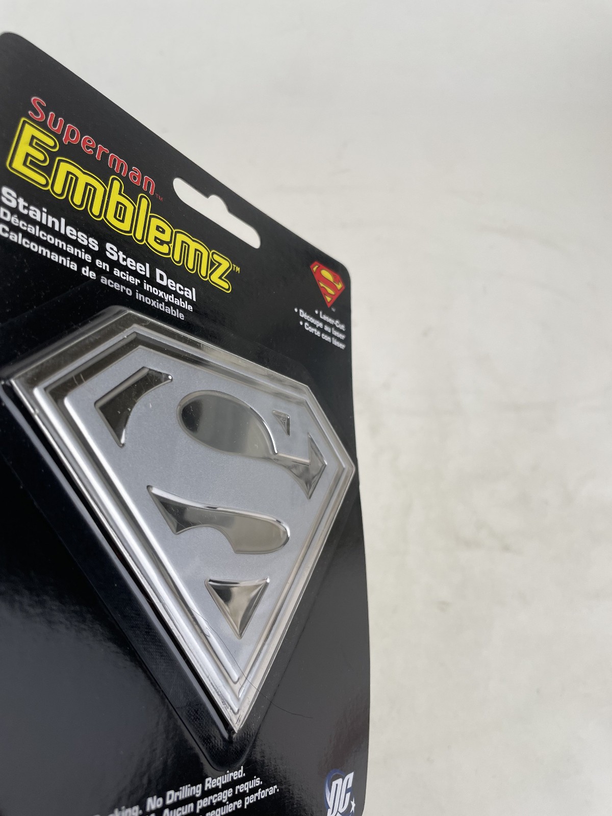 Official Licensed Superman Super Man Stainless Steel Thin Emblem Decal 2 pak