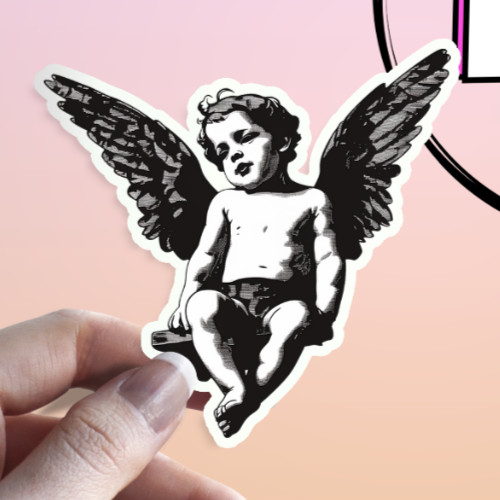 Angel Sticker: Cherub Classic Vintage Style Waterproof Angelic Sticker