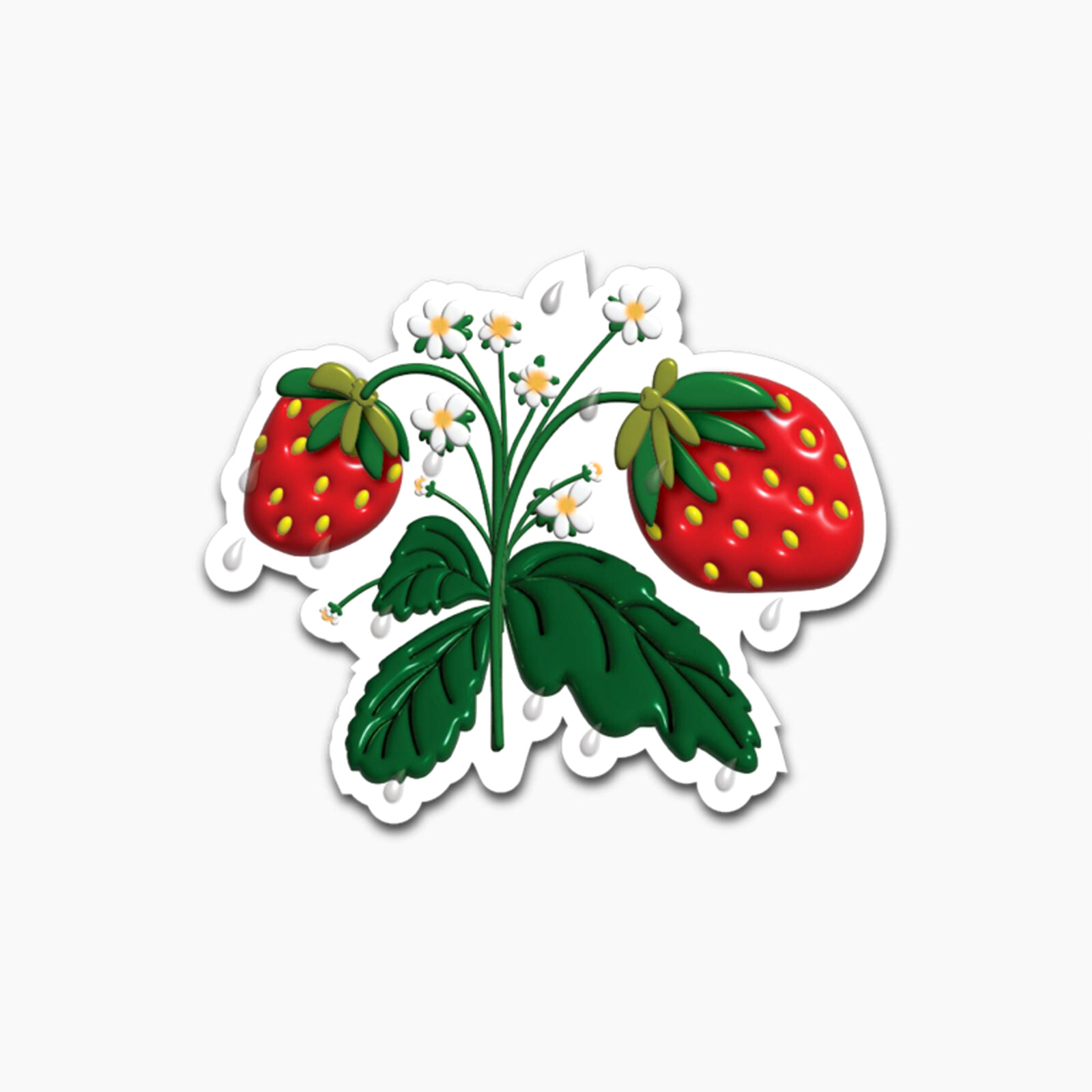 Strawberries Vinyl Sticker Cute Berries Waterproof Decal Car Laptop Bottle Truck