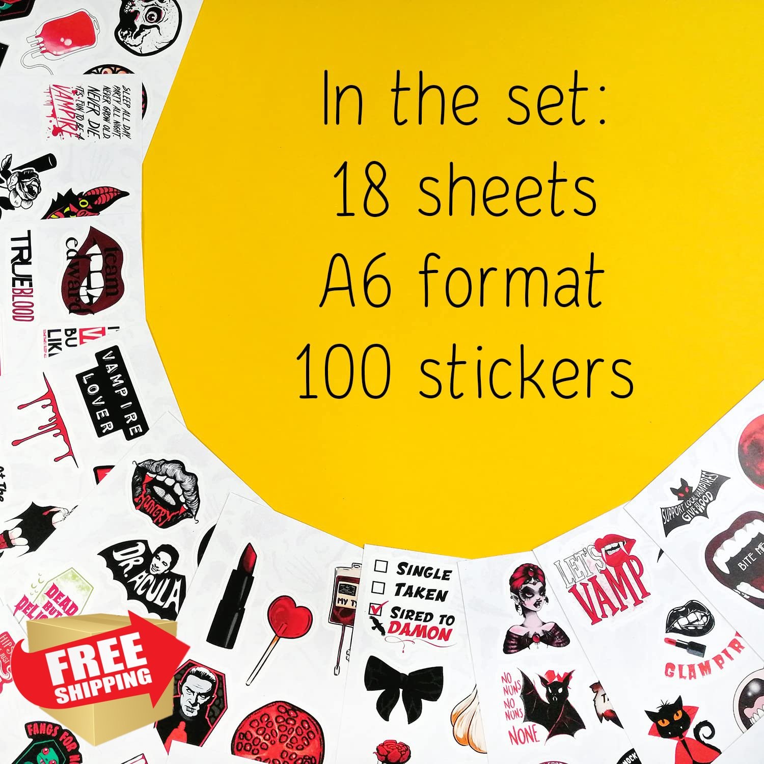 BulbaCraft 100 Pcs Vampire Stickers