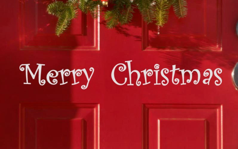 Merry Christmas Holiday Xmas Seasonal Decor Vinyl Wall Sticker Decal (b) 5″-11″w