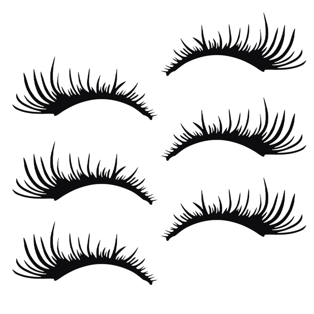 3 Pairs PET Black Car Headlight Eyelashes Stickers Car Decoration Accessory