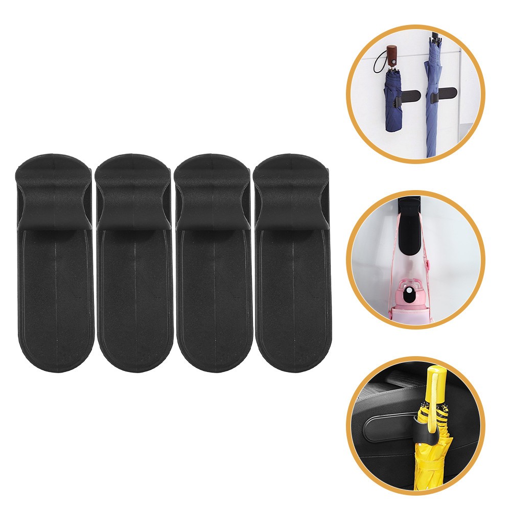 4Pcs Black Plastic Car Umbrella Holder for Trunk Door Organizer and Storage