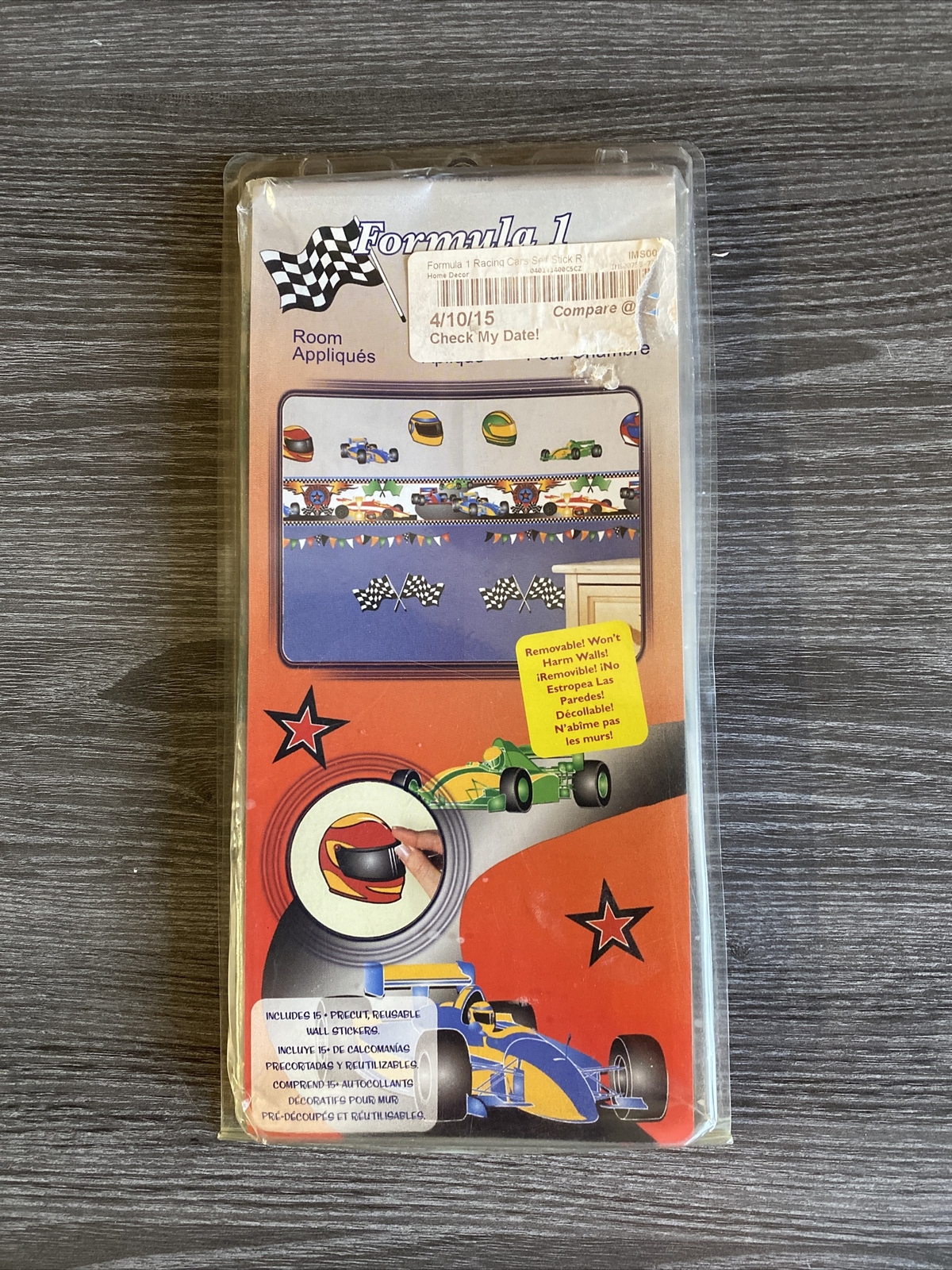FORMULA 1 Race Cars Flag Helmet Stars Flame 15 Wall Sticker Decals – New