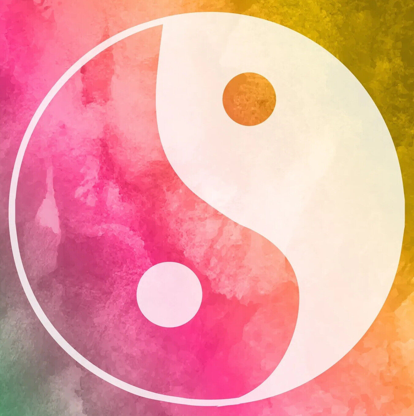 Watercolor Yin Yang Symbol Sticker Decal
