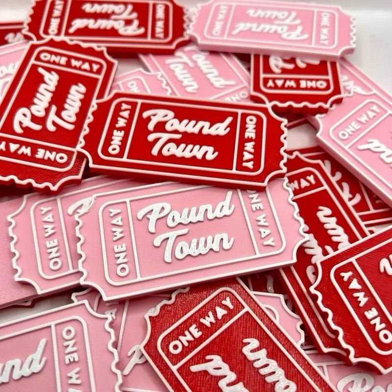 Pound Town One Way Ticket – pack of 6 (2 Red 2 Pink & 2 White)