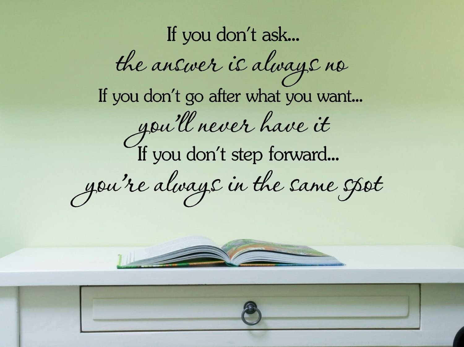 if you don’t ask Vinyl Wall Art Inspirational Quotes Saying Home Decor Decal