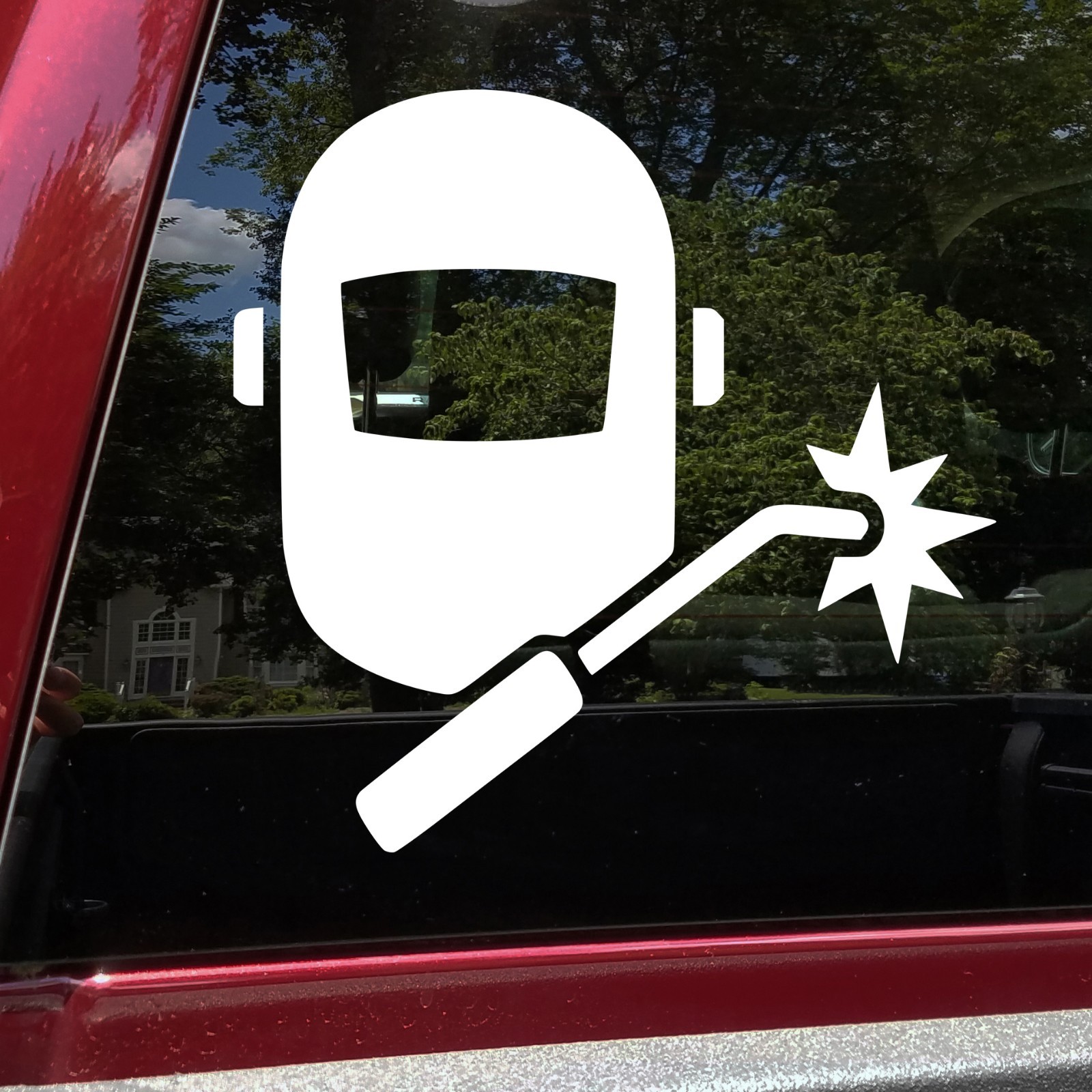 Welding Helmet with Torch Vinyl Decal – TIG MIG Stick Welder Shop Sticker