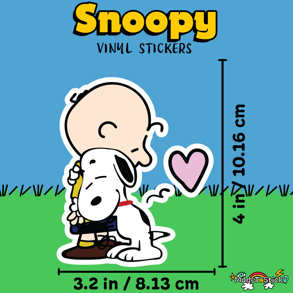 Peanuts Sticker Of Snoopy Hugging Charlie Brown Cute And Aesthetic 3.2″ x 4″