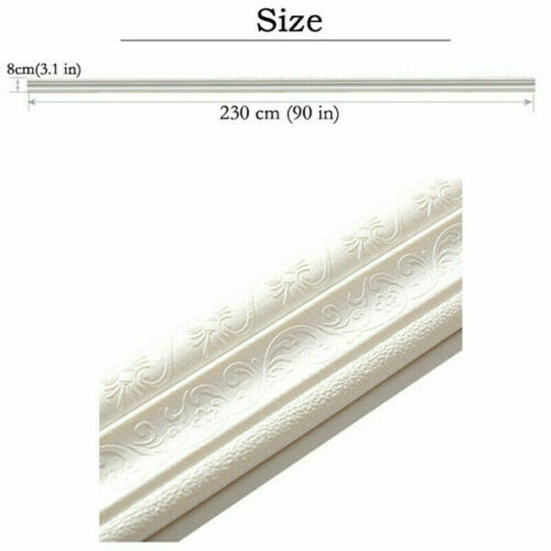 15ft Waterproof 3D Wall Border Wall Paper Decor Sticker Self-adhesive Home DIY