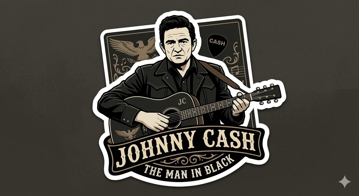 Johnny Cash Sticker Decal Phone Laptop