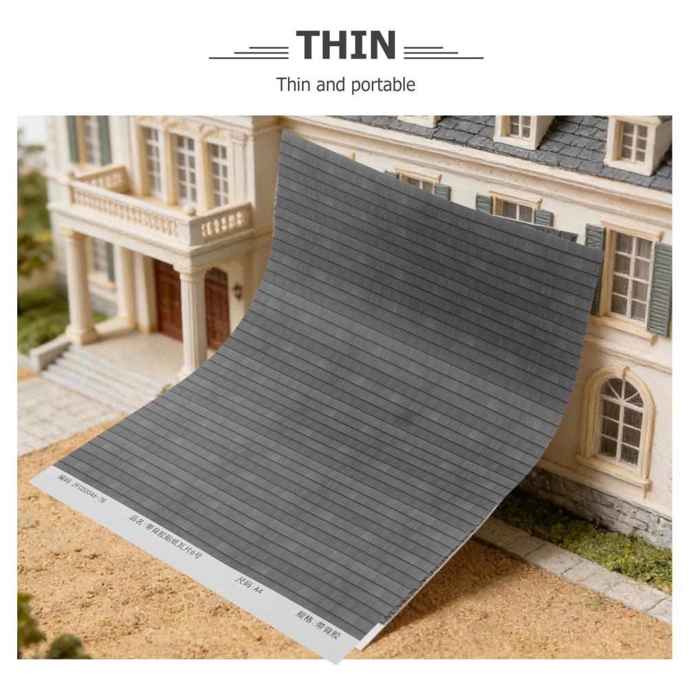4 Sheets Dollhouse Miniature Roofing Decal – Peel And Stick Roof Tile Sheets