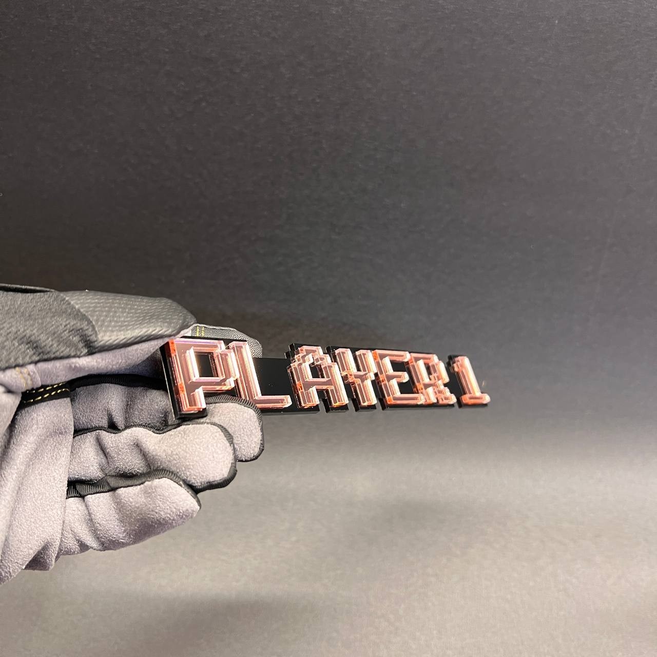 1PC Player 1 Custom 3D Text Car Badge Fender Emblem Tailgate Toolbox Decal
