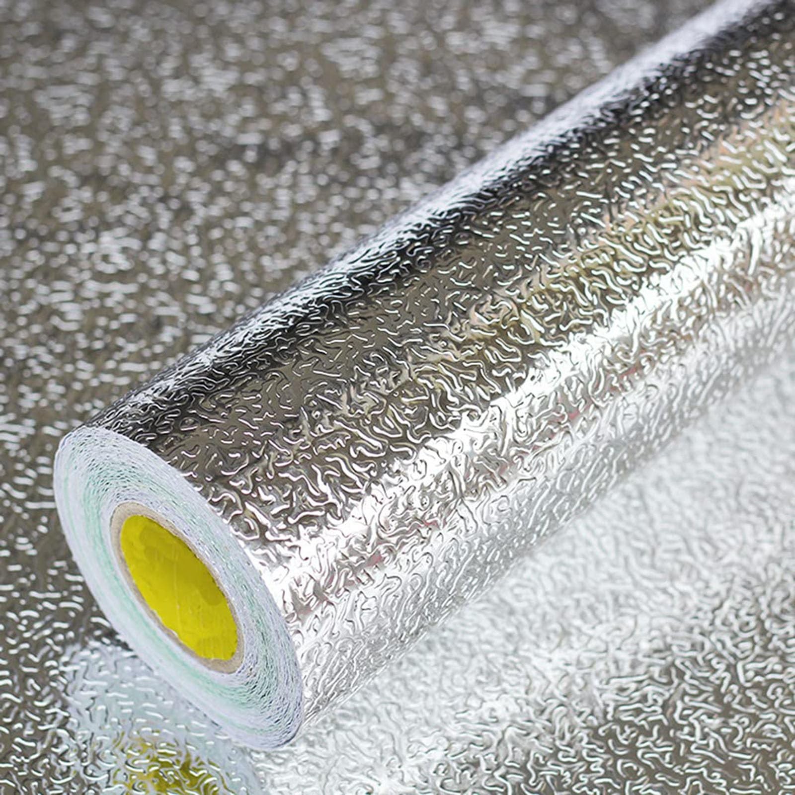 Kitchen Wallpaper Oil Proof Sticker Backsplash Aluminum Foil Self-Adhesive Paper