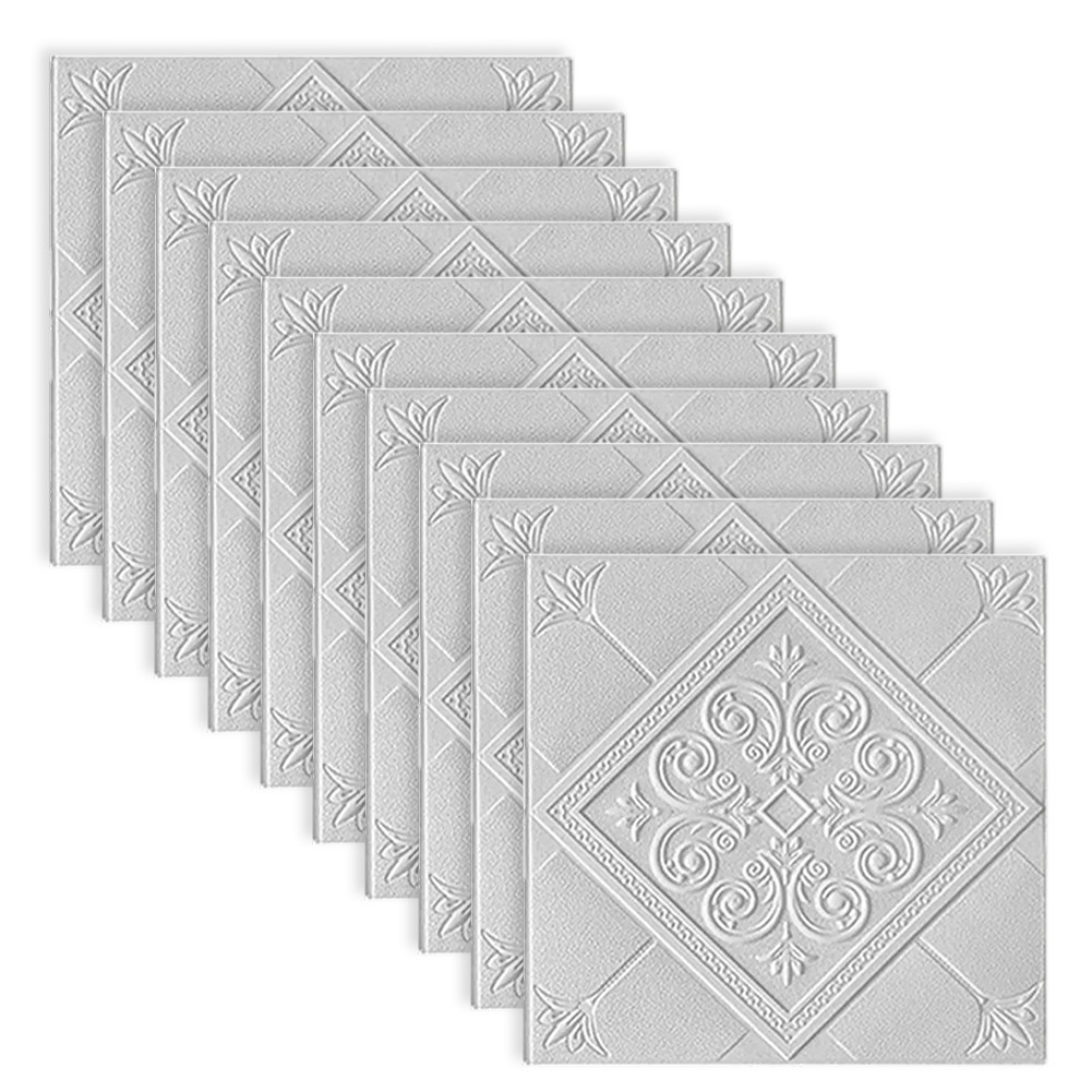 35CM Waterproof White Wall Stickers 10PCS XPE Foam Decorative for Various Rooms