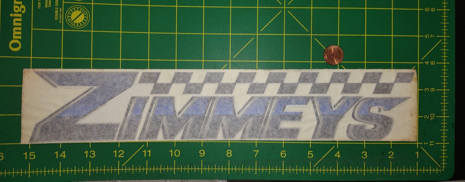 Vinyl Racing Car Decal Sticker Checkered Flag Adhesive Car 14in Blue Gray