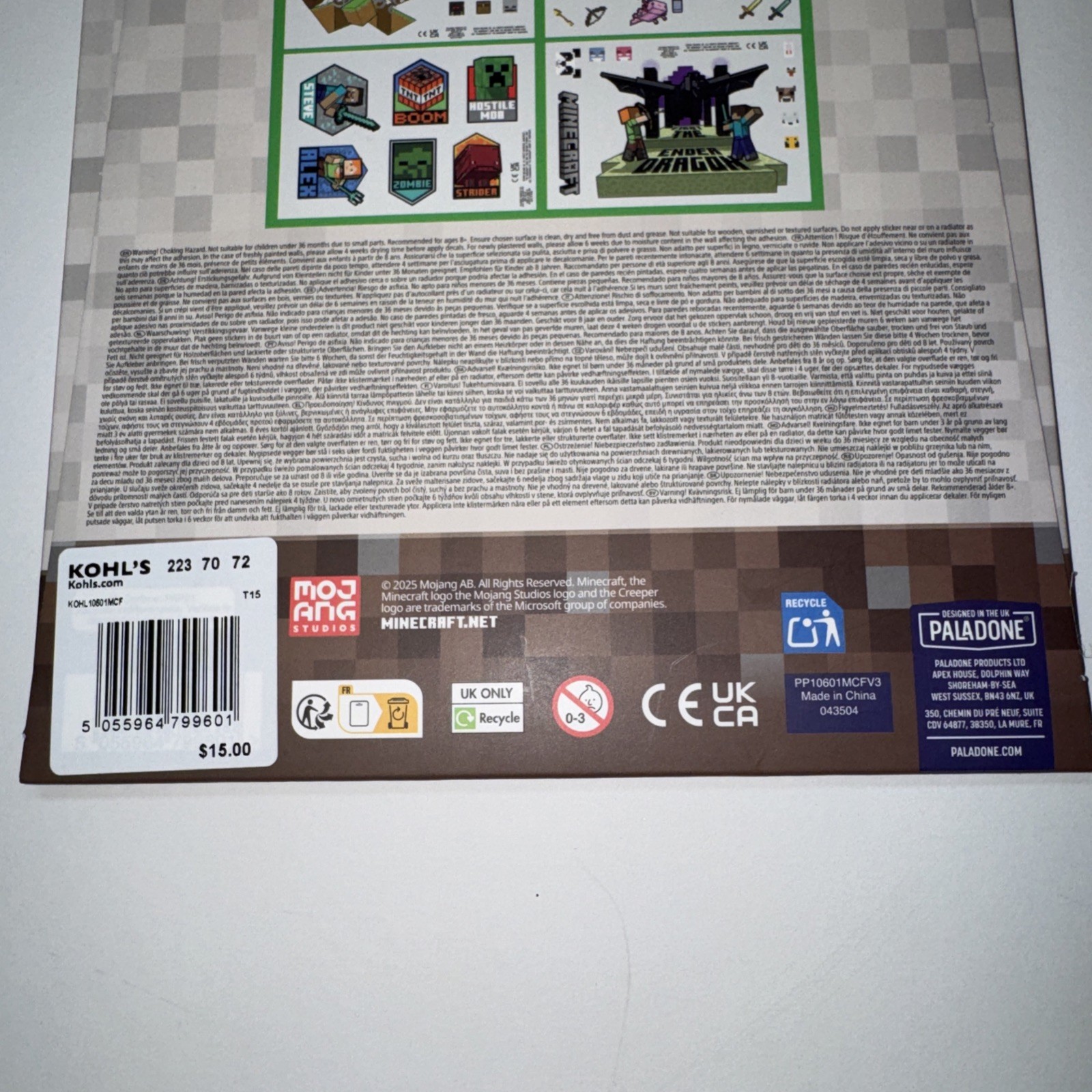 Minecraft Desktop Decals, For Ages 8+