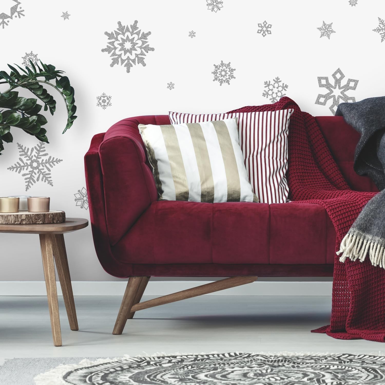 Transform Your Home with 47 Irregular Glitter Snowflake Wall Decals – Easy Apply