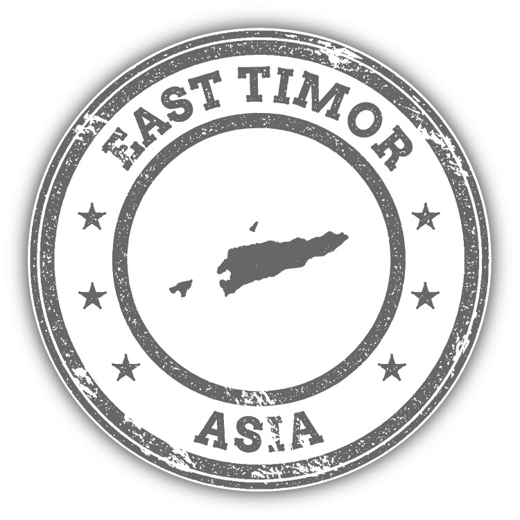 East Timor Map Asia Grunge Rubber Stamp Car Bumper Sticker Decal
