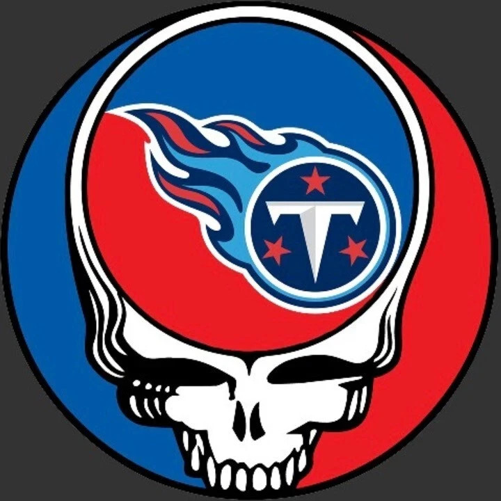 🌹⚡️GRATEFUL DEAD Tennessee Titans Stealie Sticker NEW Measures 3″ x 3″ ⚡️ 🌹