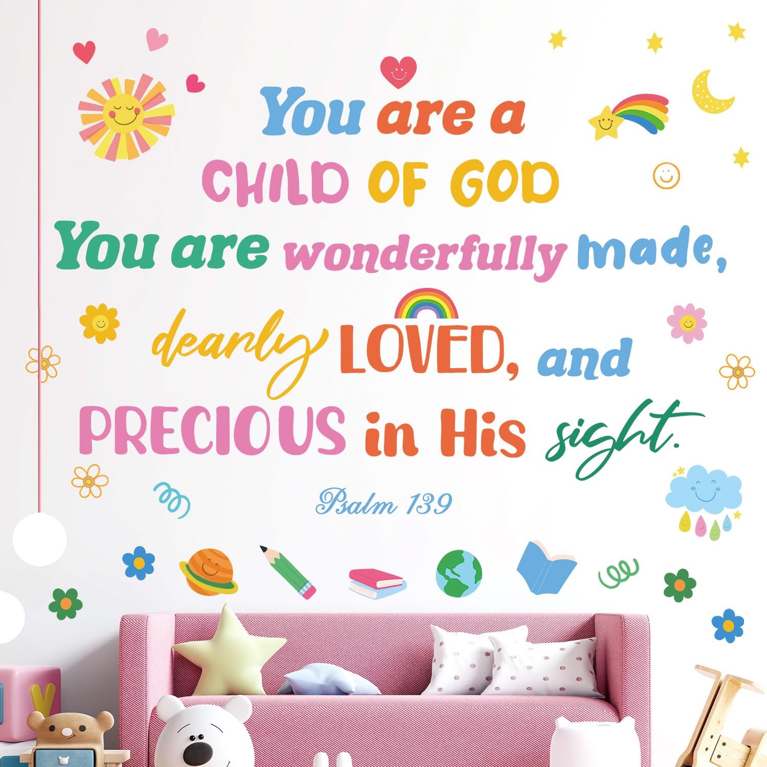 DS6-8085 Bible Quote Wall Stickers Decals Inspirational Christian Vinyl Home …