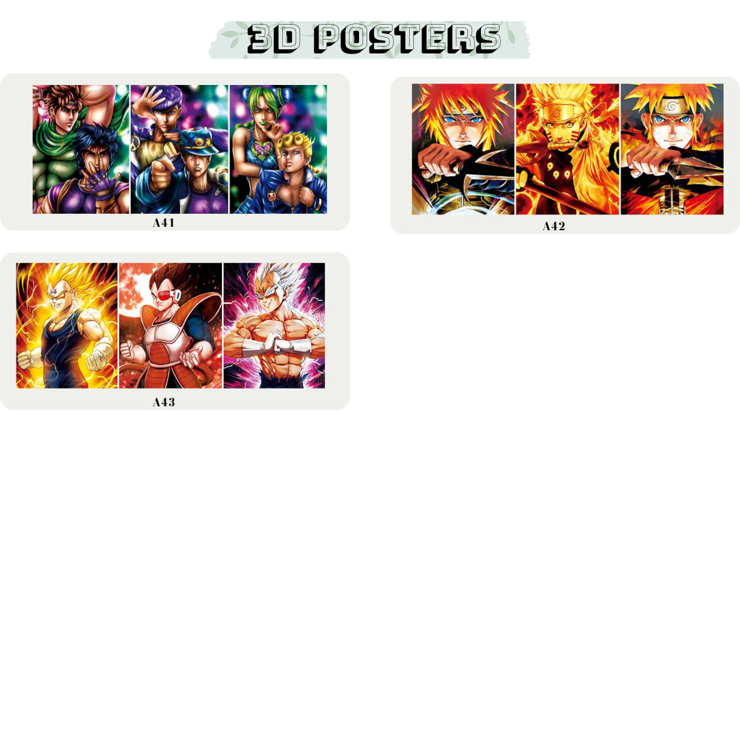 Naruto, Kakashi, Sasuke, Naruto Poster, 3D Poster, 3D Anime Picture