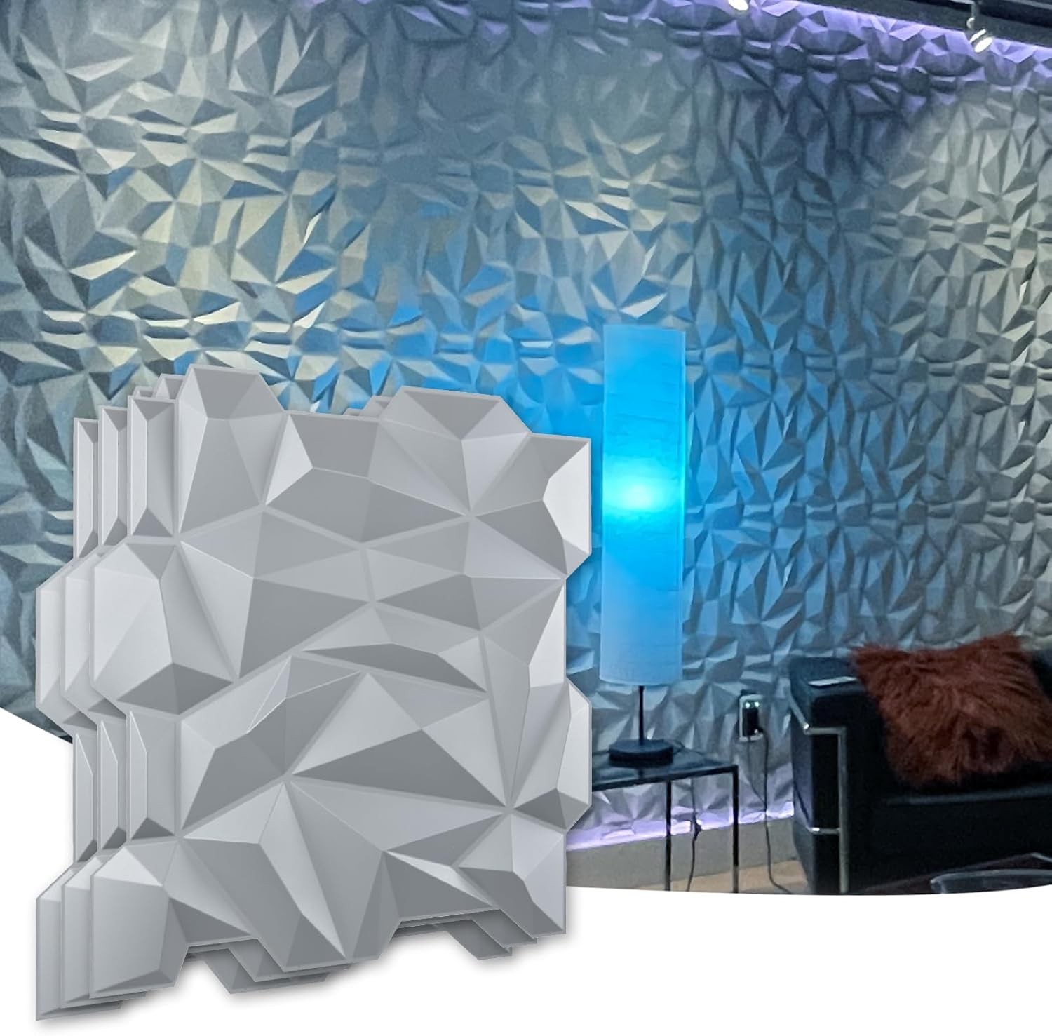Decorative 3D Wall Panels 12 Pack 19.7″ x 19.7″ Creative Wall Panel Indoor
