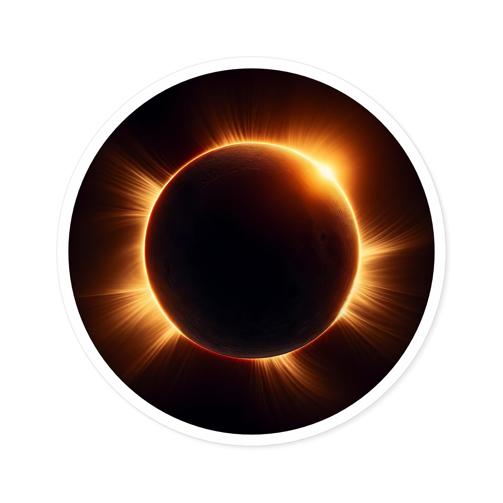 Eclipse Gold Halo IndoorOutdoor Sticker | 2024 Total Solar Eclipse Memorabilia
