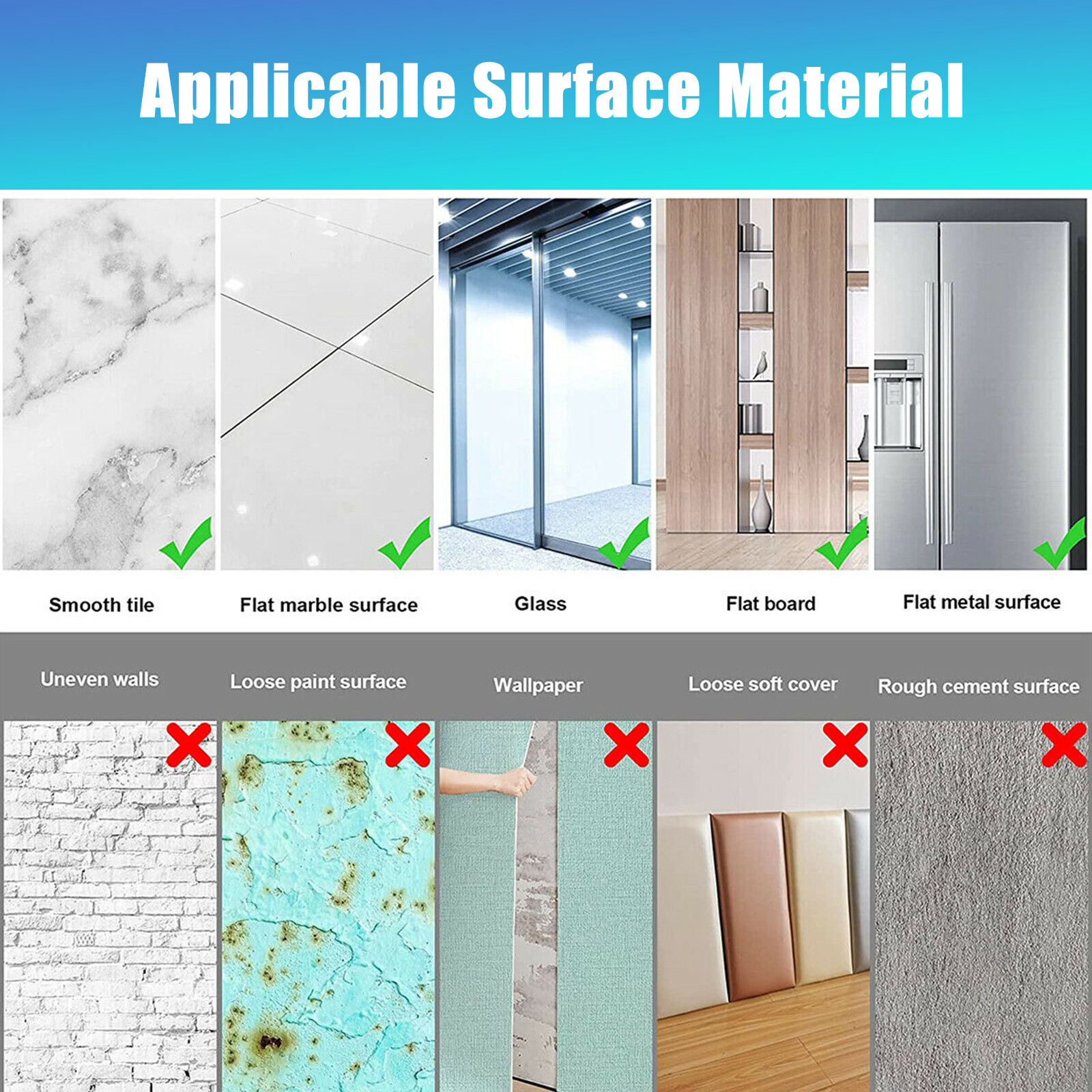 12Pcs 2-Size Self Adhesive Mirror Sheets Reflective Wall Sticker Film Home Decor
