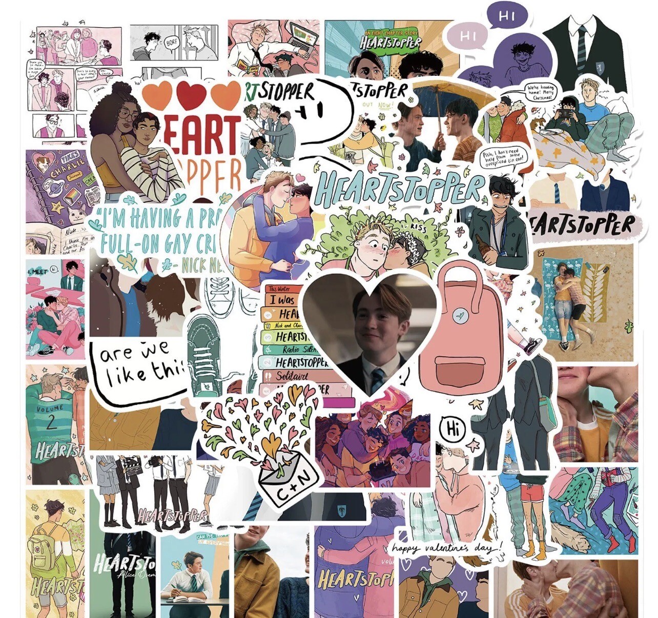 10 Random Heartstopper TV Show Stickers Decals Laptop Yeti Hydro Free Shipping!