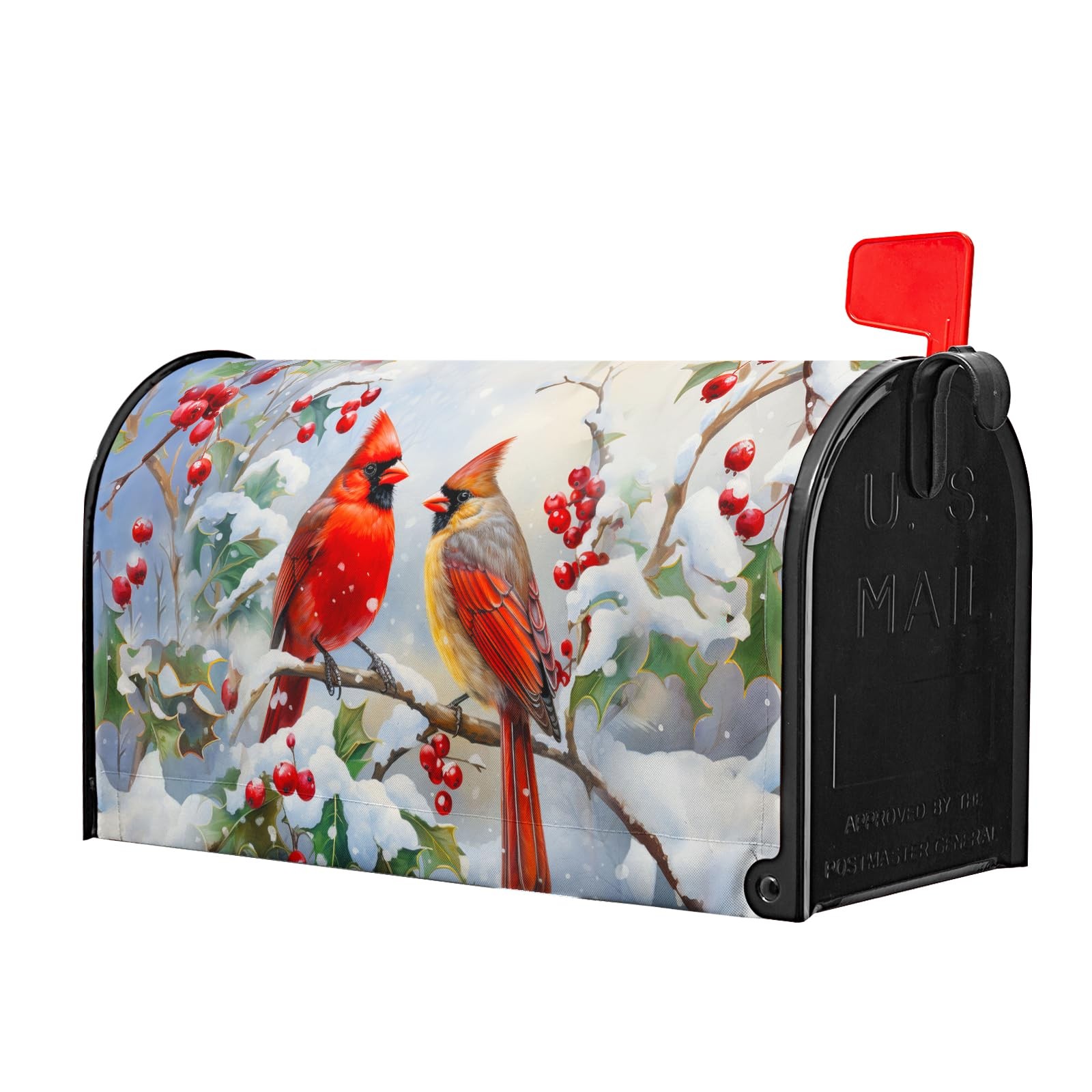 Winter Cardinal Red Birds Magnetic 21×18 inch,