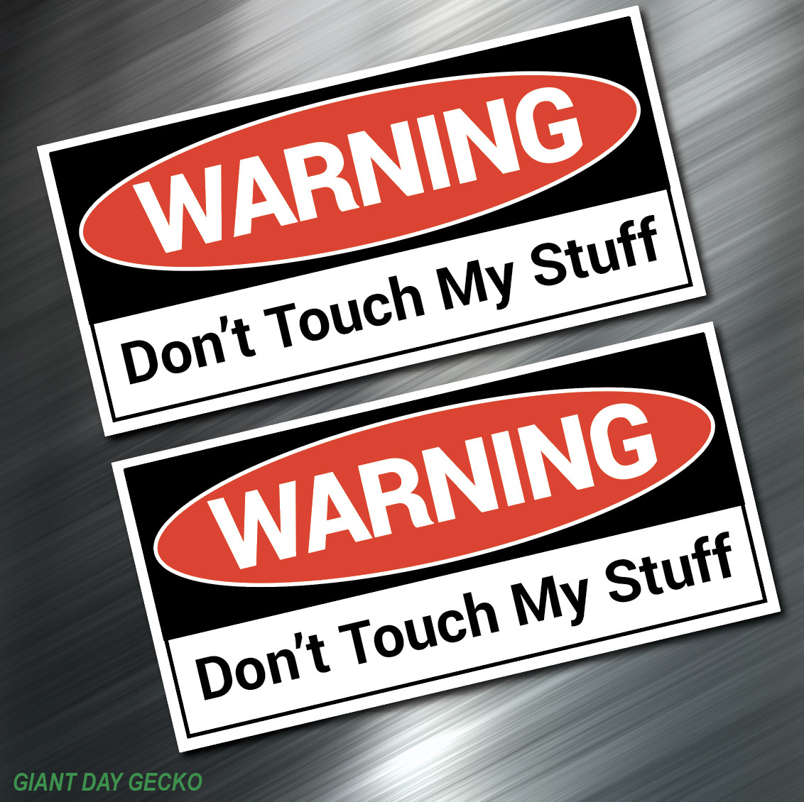 (2) TWO Don’t touch My Stuff TOOLBOX Tools Decal Stickers Car WARNING Mechanic