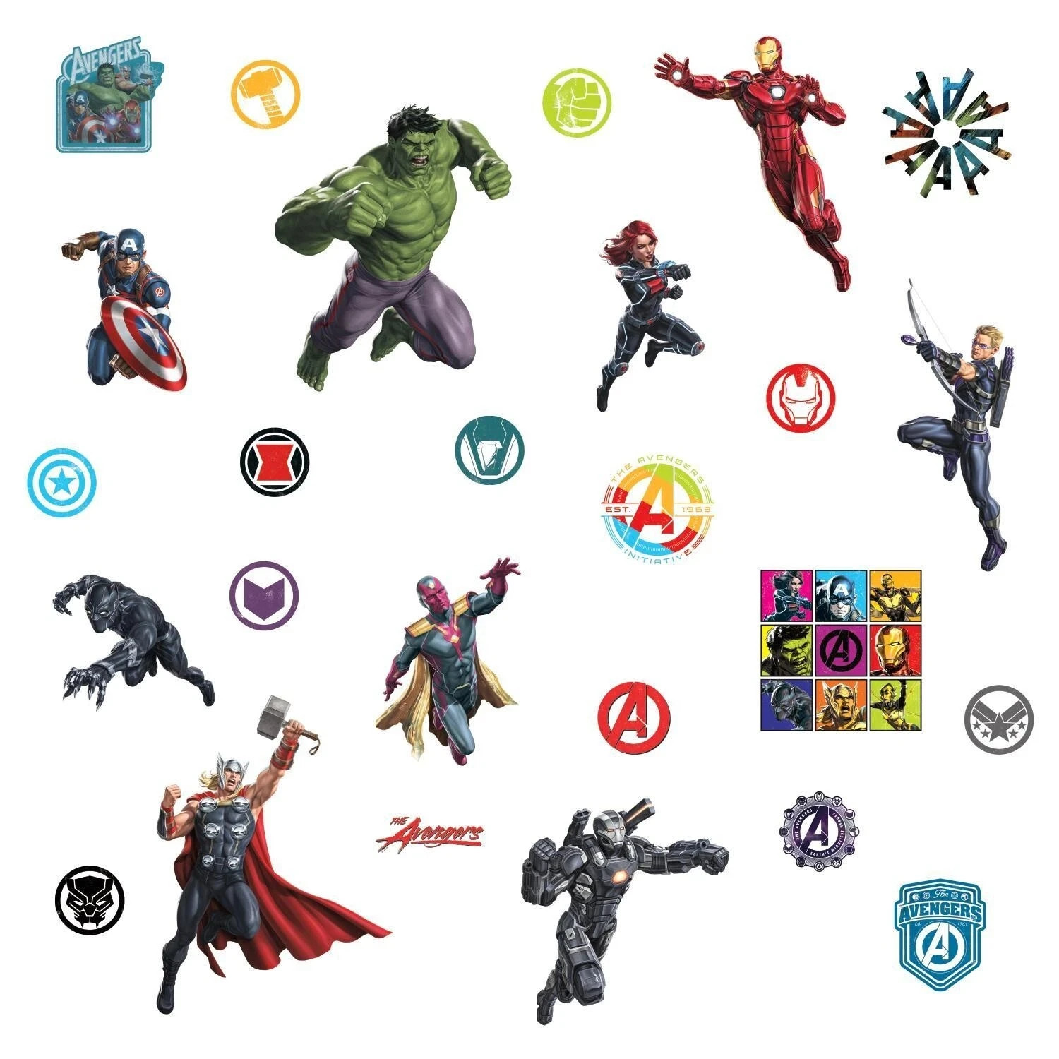Avengers Heros Removable Wall Stickers Kids Home Decal room Decor Marvel 26 pis
