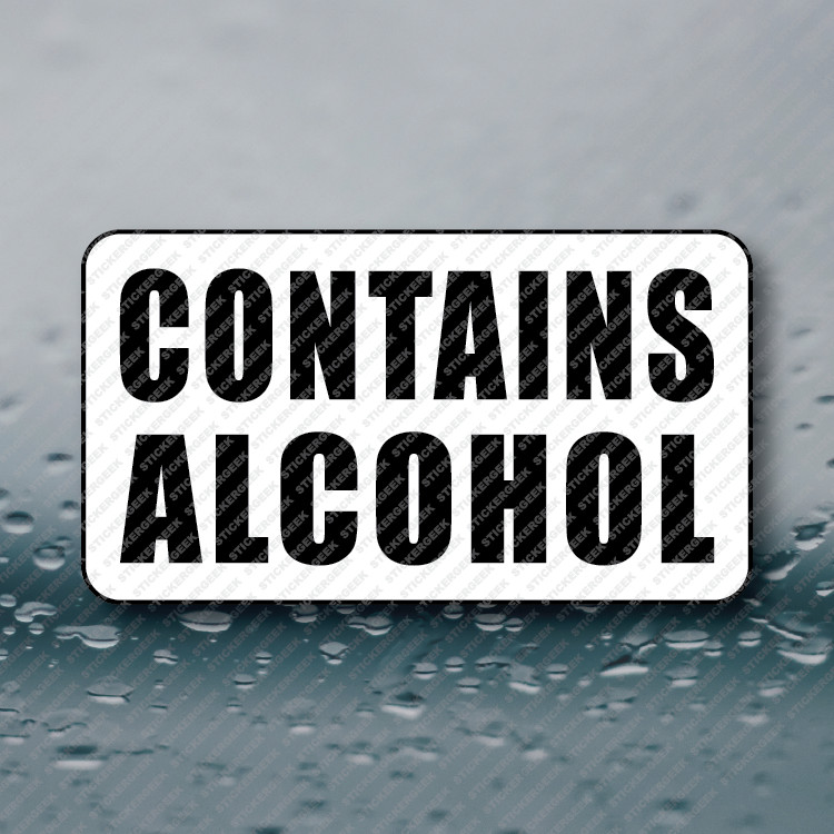 CONTAINES ALCOHOL 25-250pcs bulk sticker pack funny prank gag joke sticker