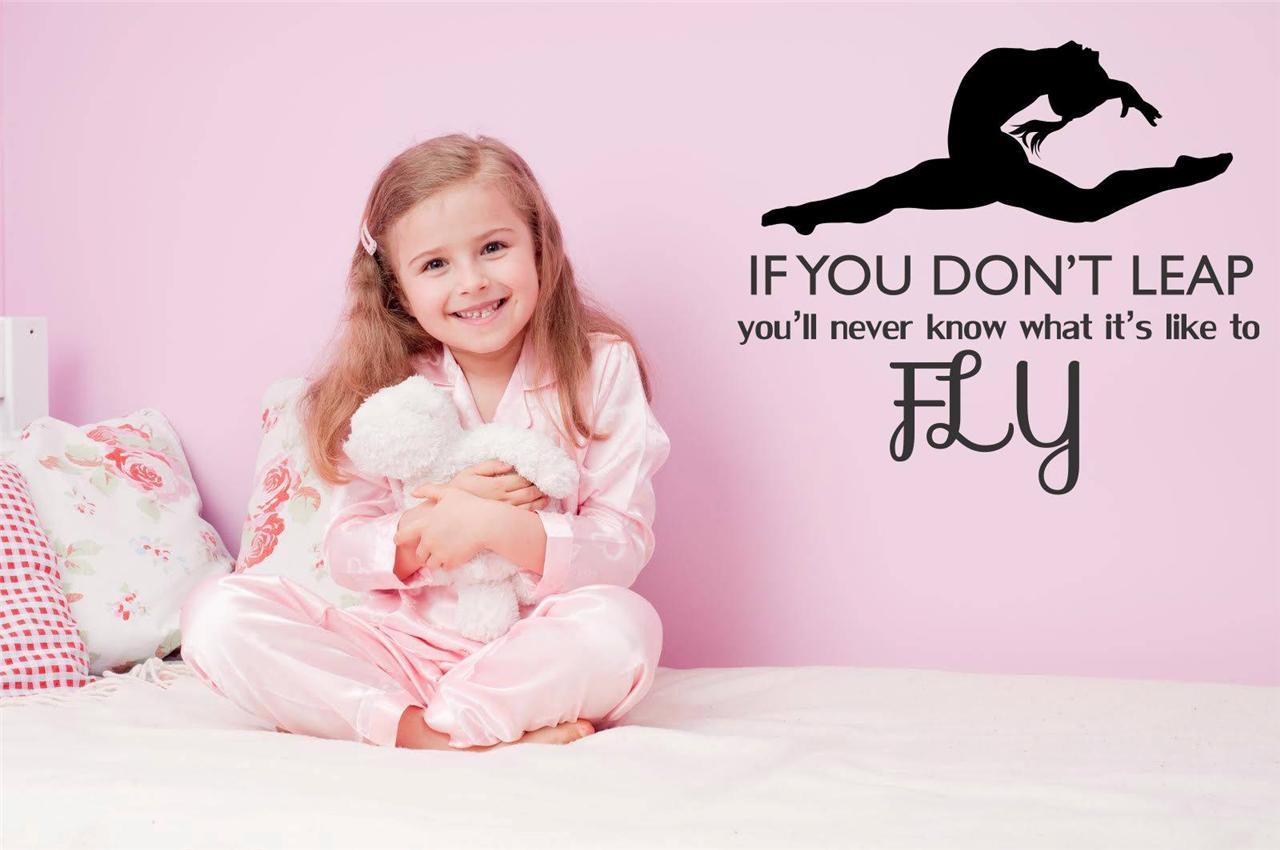 Gymnastics Decal | Girl’s Bedroom Wall Art Sticker | Fly [CK31] 22″x20″