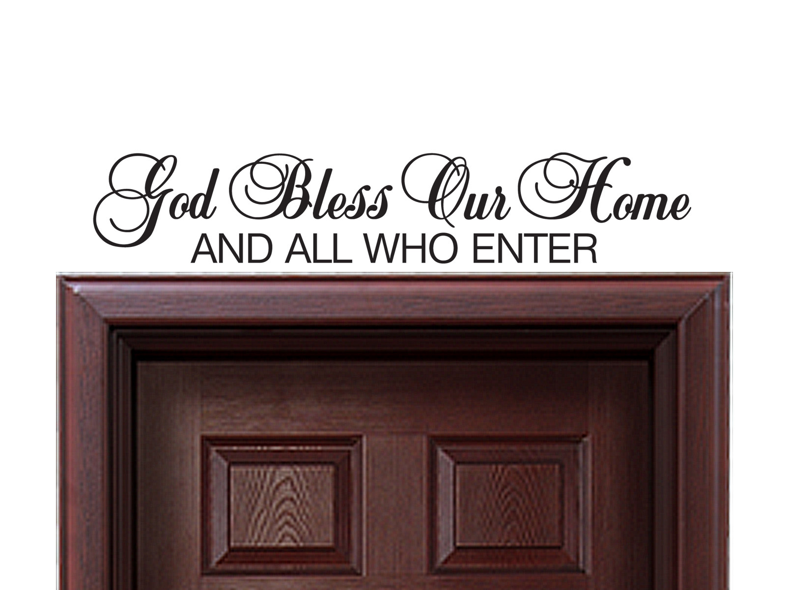 FGD God Bless Our Home Vinyl Wall Decal 4″ x 24″ in White or Black (DW01)