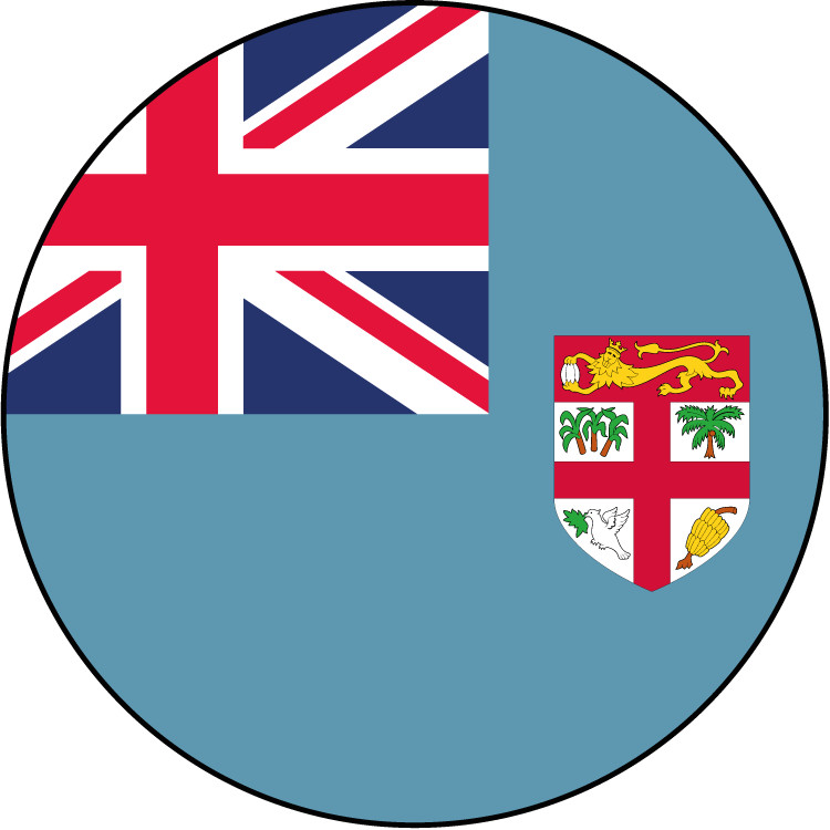Fiji Round Car Bumper Sticker Decal