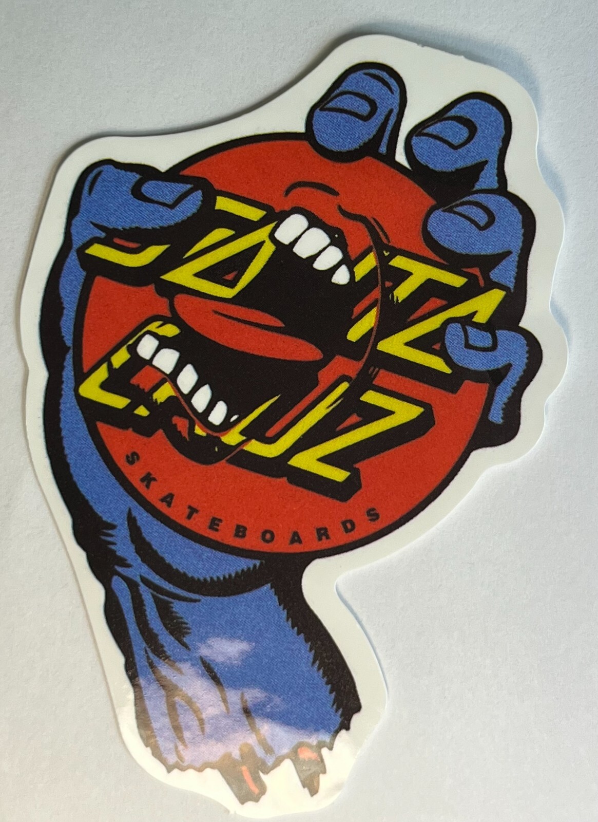 Blue Screaming Hand Santa Cruz Vinyl Decal Sticker Bomb Skateboard Surf Sports