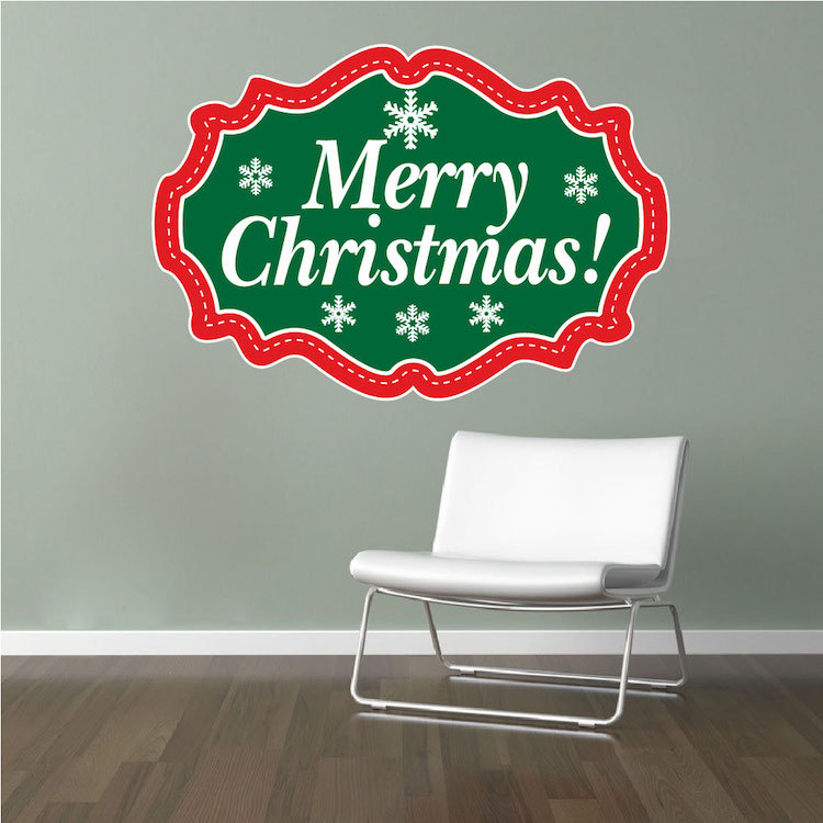 Merry Christmas Wall Decal Winter Window Decor Christmas Party Decorations, h62