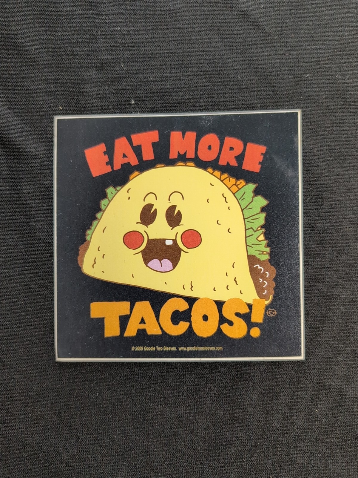 “Eat More Tacos!” Bumper Sticker Vinyl Decal 4″x 4″