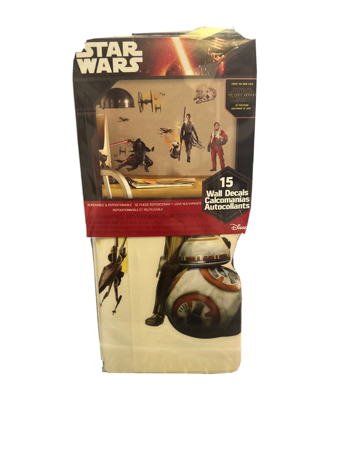 Star Wars 15 Peel & Stick Wall Decals The Force Awakens Disney NEW Made in USA