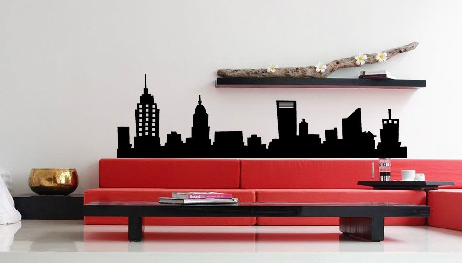 NEW YORK CITY NYC SKYLINE Mural Vinyl Wall Art Decal Sticky Sticker Decor 48″