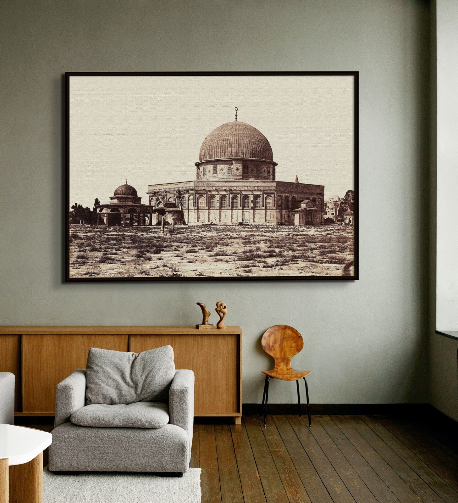 Large Floating framed canvas Jerusalem photo, Dome of the Rock Al-Aqsa Mosque